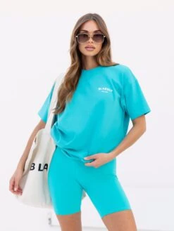 NY Crest Oversized T-Shirt - Aqua -Blakely Clothing Store 3142WAQUA06D