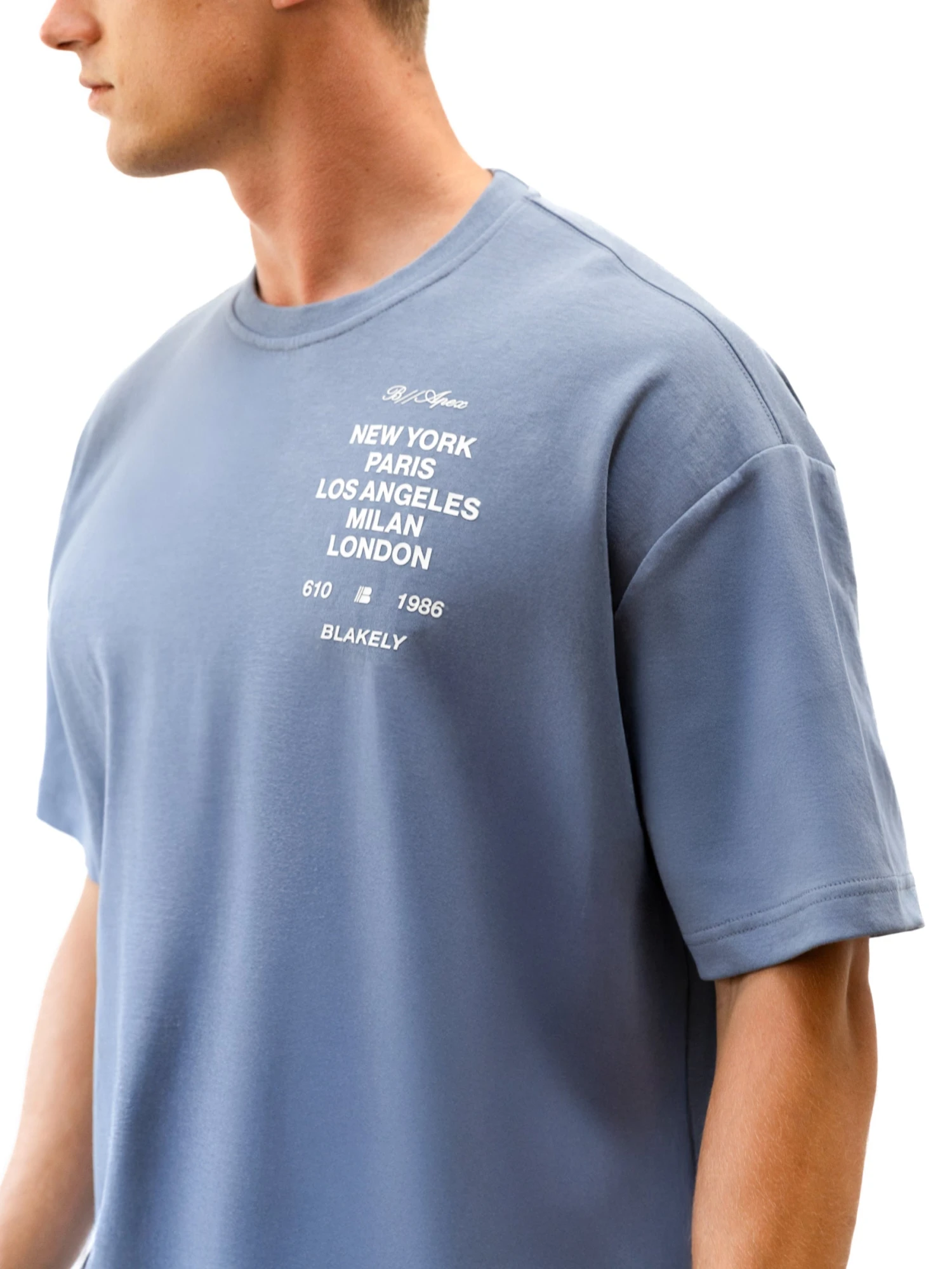 Apex 610 Unfitted T-Shirt - Dusty Blue 2 Apex 610 Unfitted T-Shirt - Dusty Blue - Image 2