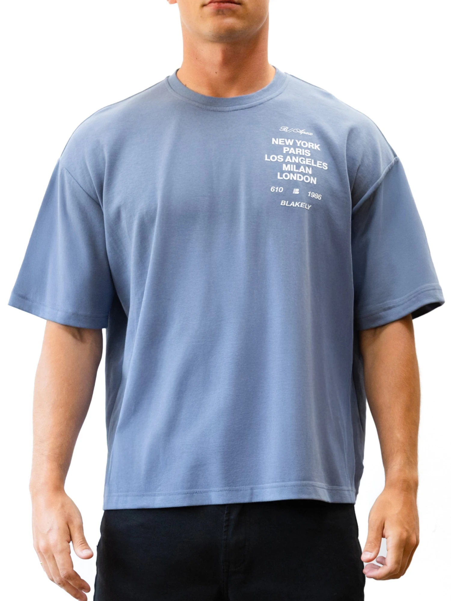 Apex 610 Unfitted T-Shirt - Dusty Blue 6 Apex 610 Unfitted T-Shirt - Dusty Blue - Image 6