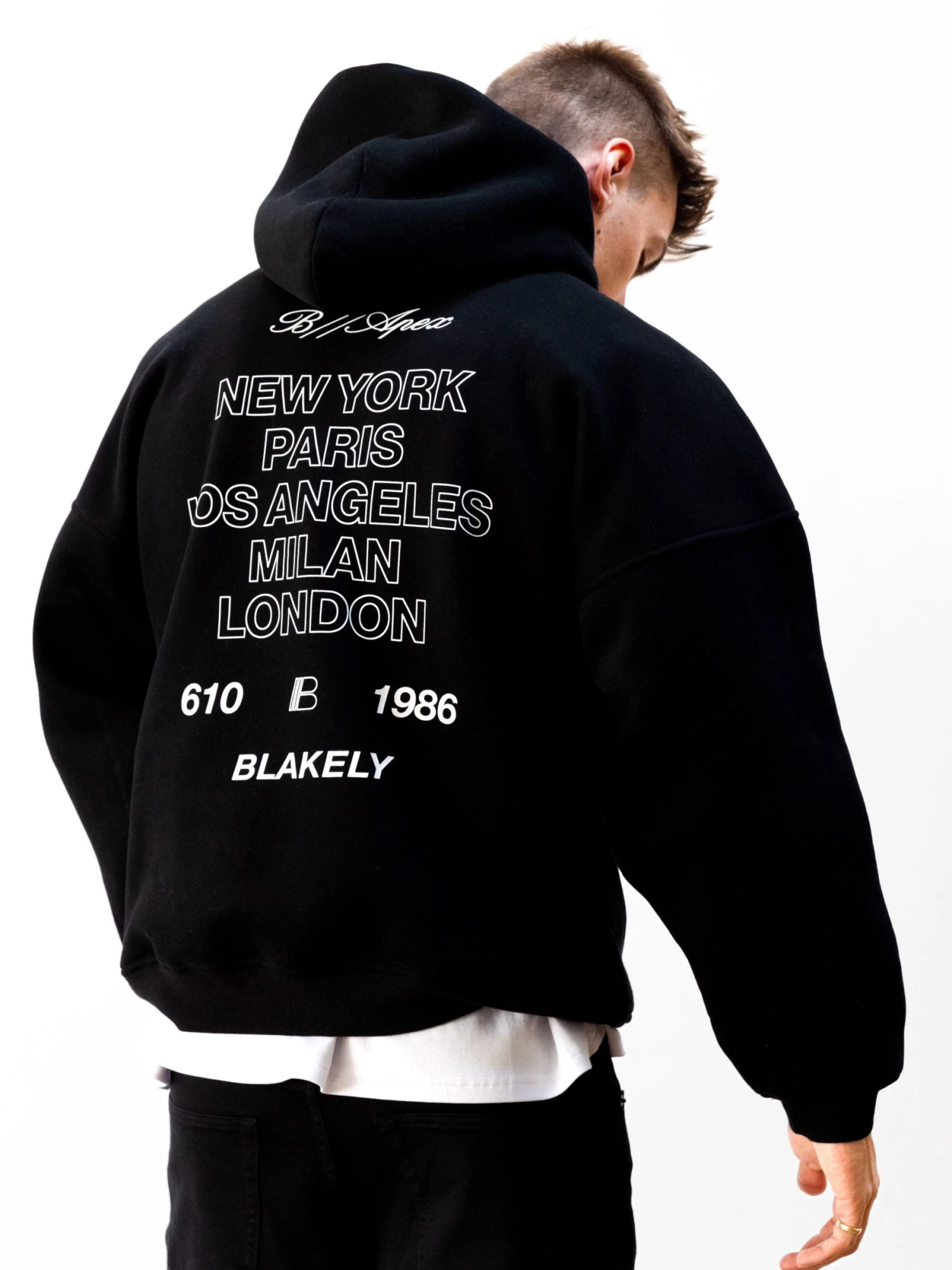 Apex City Relaxed Hoodie - Black 4 Apex City Relaxed Hoodie - Black - Image 4