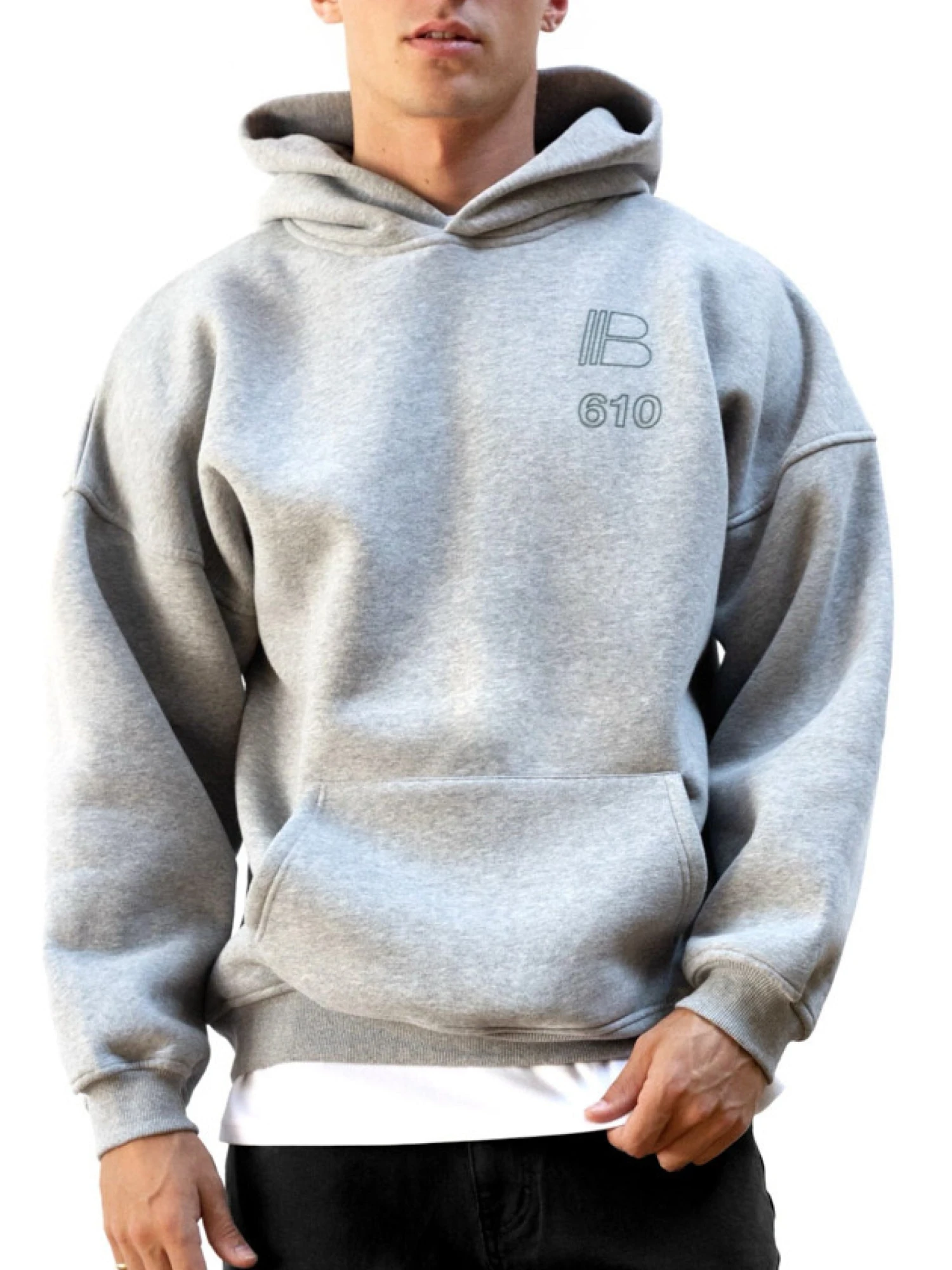 Apex City Relaxed Hoodie - Marl Grey 5 Apex City Relaxed Hoodie - Marl Grey - Image 5