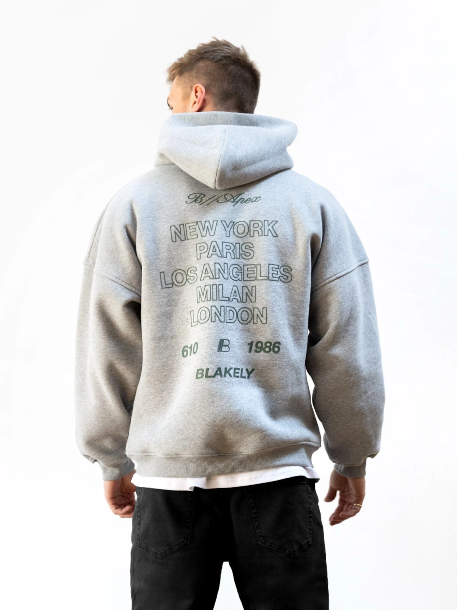 Apex City Relaxed Hoodie - Marl Grey 1 Apex City Relaxed Hoodie - Marl Grey