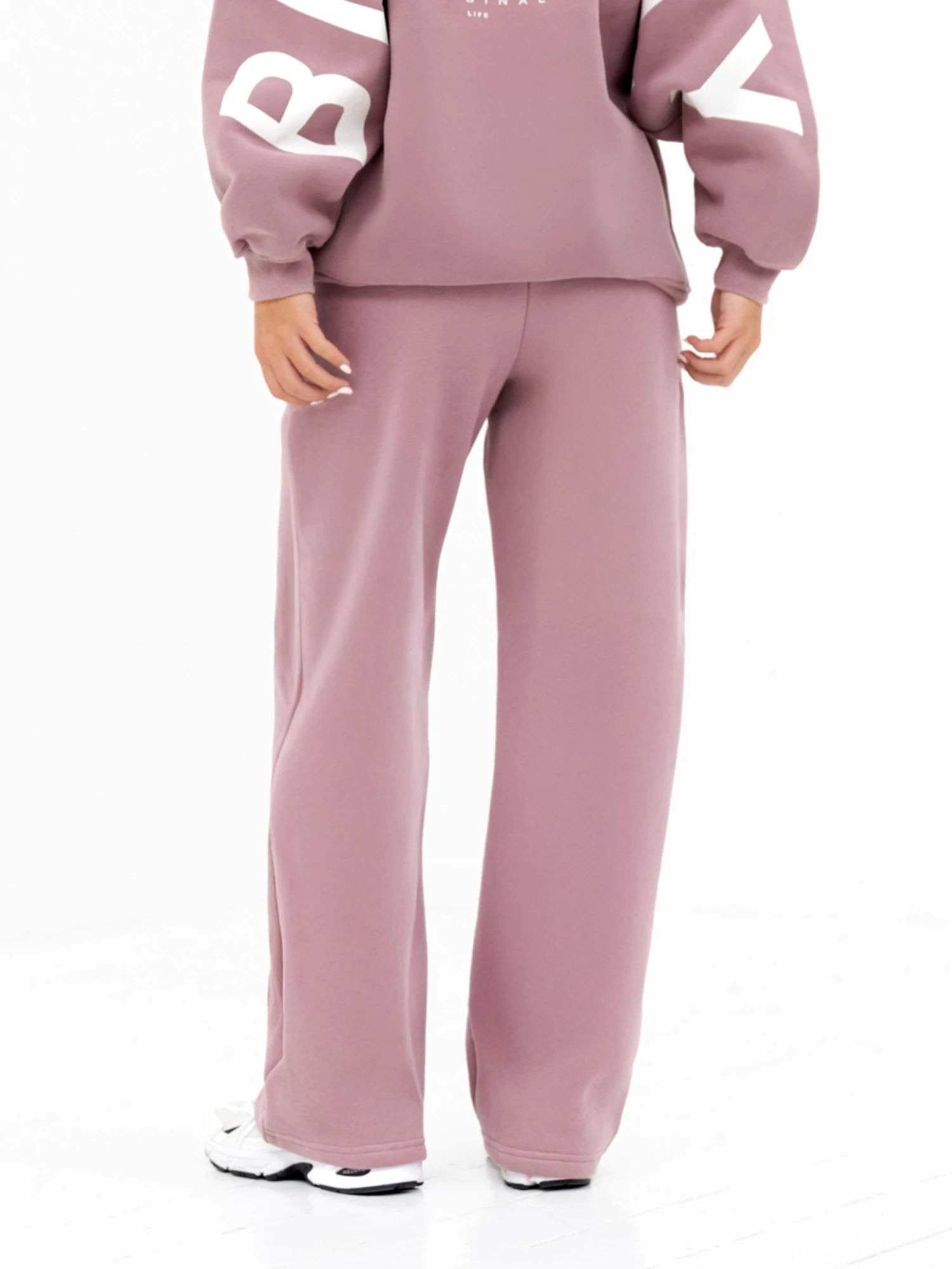 Isabel Wide Leg Sweatpants - Dusty Pink 2 Isabel Wide Leg Sweatpants - Dusty Pink - Image 2