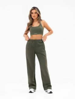 Isabel Wide Leg Sweatpants - Khaki Green -Blakely Clothing Store 3304KHAKI05D