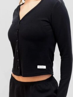 Soft Waffle Cardigan - Black -Blakely Clothing Store 3307Black 04D