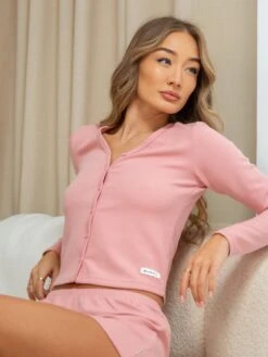 Soft Waffle Cardigan - Rose Pink -Blakely Clothing Store 3307ROSEPINKD 1