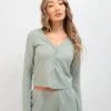 Soft Waffle Cardigan - Sage Green -Blakely Clothing Store 3307Sage 05LEADD