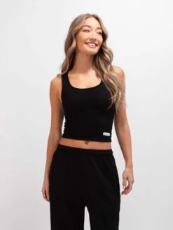 Soft Waffle Trousers - Black 11 Soft Waffle Trousers - Black -Blakely Clothing Store 3308Black 04D