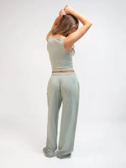 Soft Waffle Trousers - Sage Green 9 Soft Waffle Trousers - Sage Green -Blakely Clothing Store 3308Sage 04D
