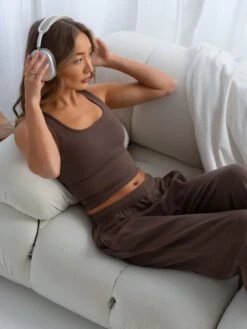 Soft Waffle Vest Top - Brown -Blakely Clothing Store 3388BROWND 1