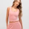 Soft Waffle Vest Top - Rose Pink -Blakely Clothing Store 3388Pink 06LEADD