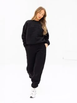 Tonal Varsity Oversized Jumper - Black 8 Tonal Varsity Oversized Jumper - Black -Blakely Clothing Store 3444WBLACK01D