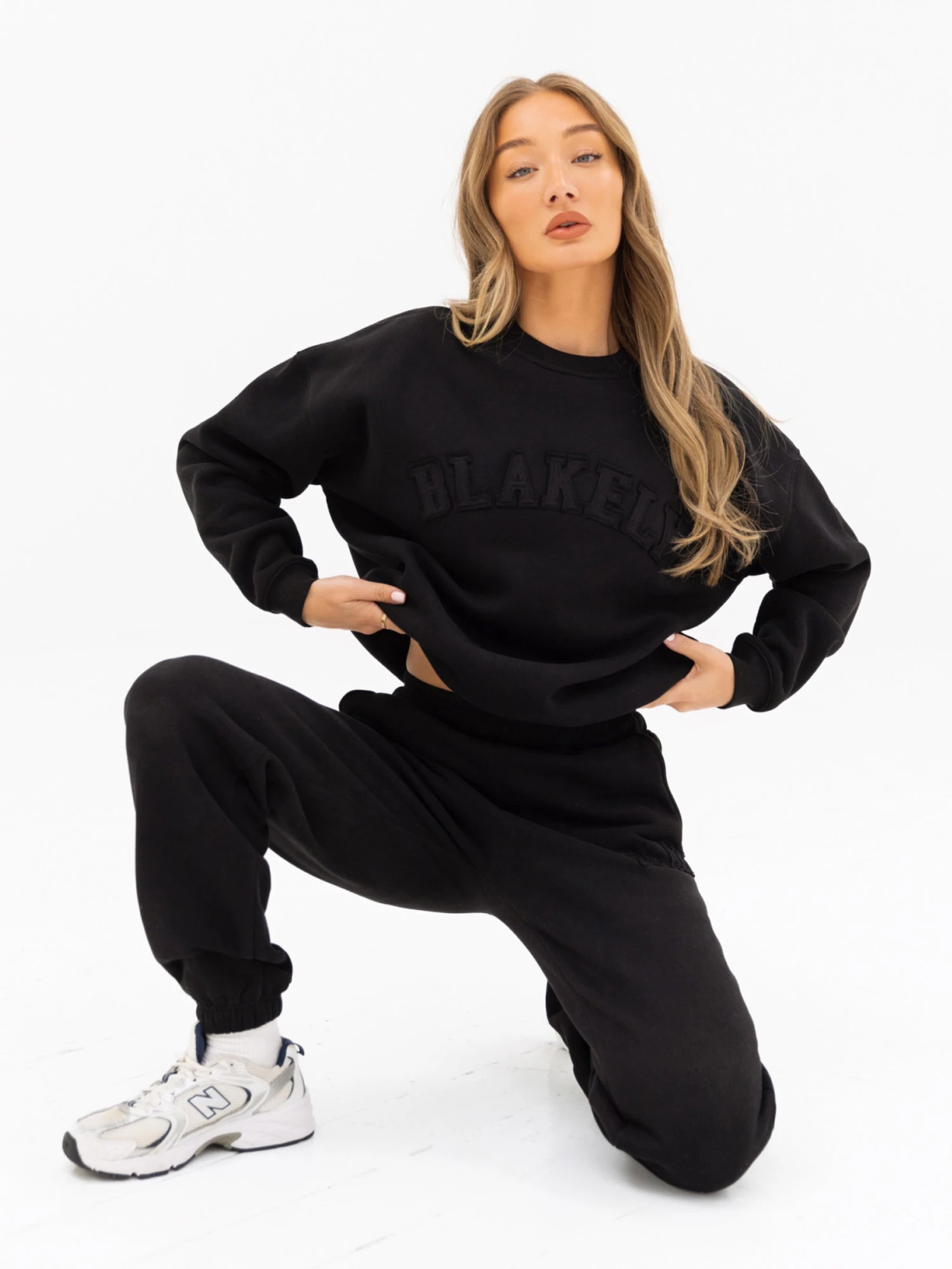 Tonal Varsity Oversized Jumper - Black 4 Tonal Varsity Oversized Jumper - Black - Image 4