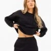 Tonal Varsity Oversized Jumper - Black -Blakely Clothing Store 3444WBLACKLEADD