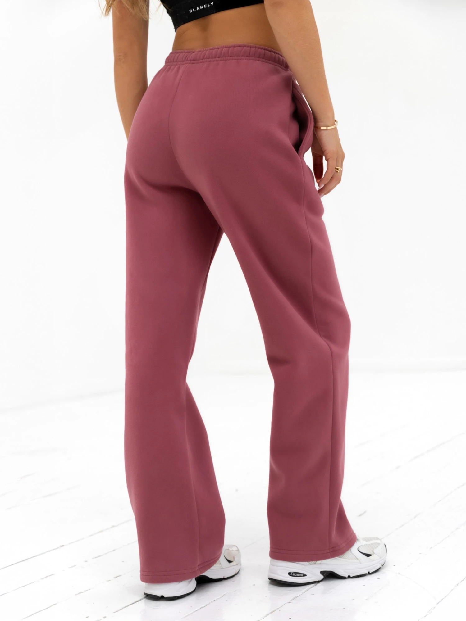 Amelie Wide Leg Sweatpants - Dark Pink 2 Amelie Wide Leg Sweatpants - Dark Pink - Image 2