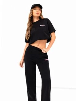 Cloud Print Wide Leg Sweatpants - Black -Blakely Clothing Store 3470BLACK03D