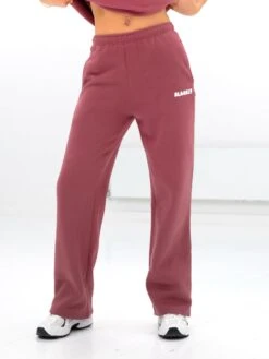 Cloud Print Wide Leg Sweatpants - Dark Pink