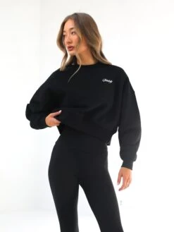 Off Duty Cropped Jumper - Black 11 Off Duty Cropped Jumper - Black -Blakely Clothing Store 3580BLACK04D
