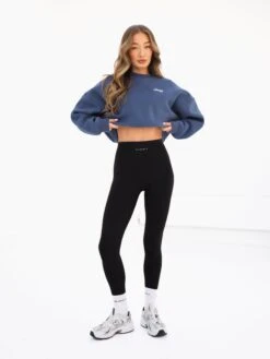 Off Duty Cropped Jumper - Steel Blue -Blakely Clothing Store 3580BLUE04D
