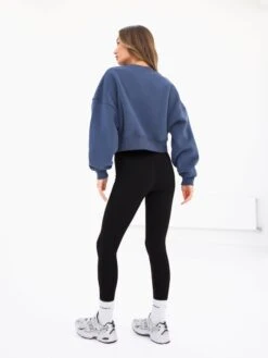 Off Duty Cropped Jumper - Steel Blue -Blakely Clothing Store 3580BLUE05D