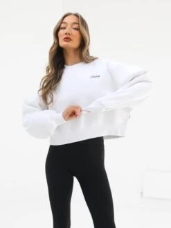 Off Duty Cropped Jumper - White -Blakely Clothing Store 3580WHITE03D