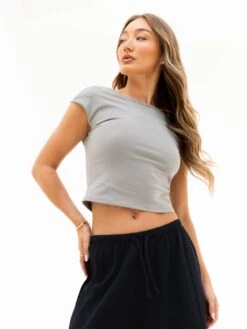 Solea Backless Top - Neutral Grey -Blakely Clothing Store 3590NEUTRALGREYD 1