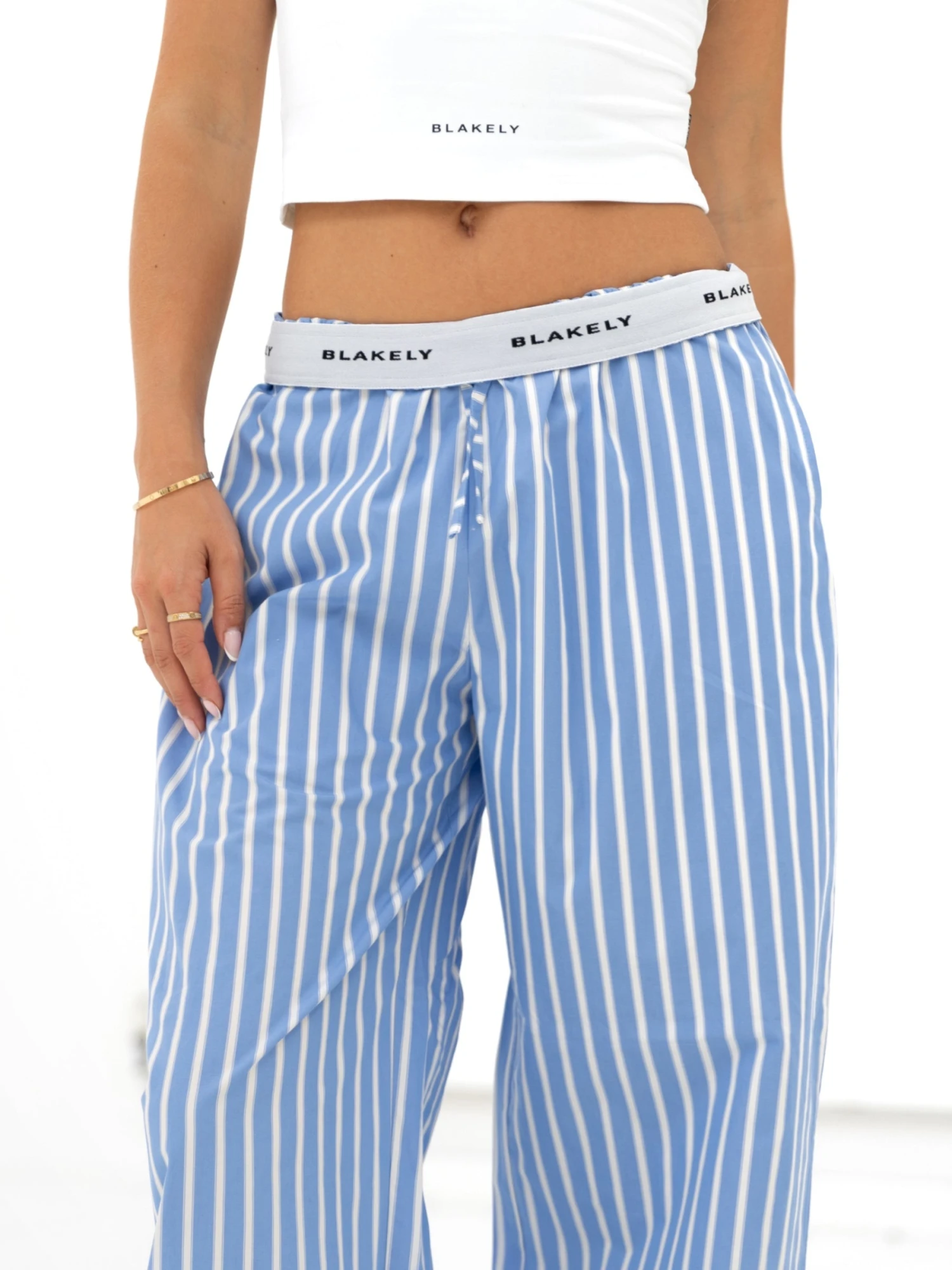 Kiara Stripe Trousers - Blue 5 Kiara Stripe Trousers - Blue - Image 5