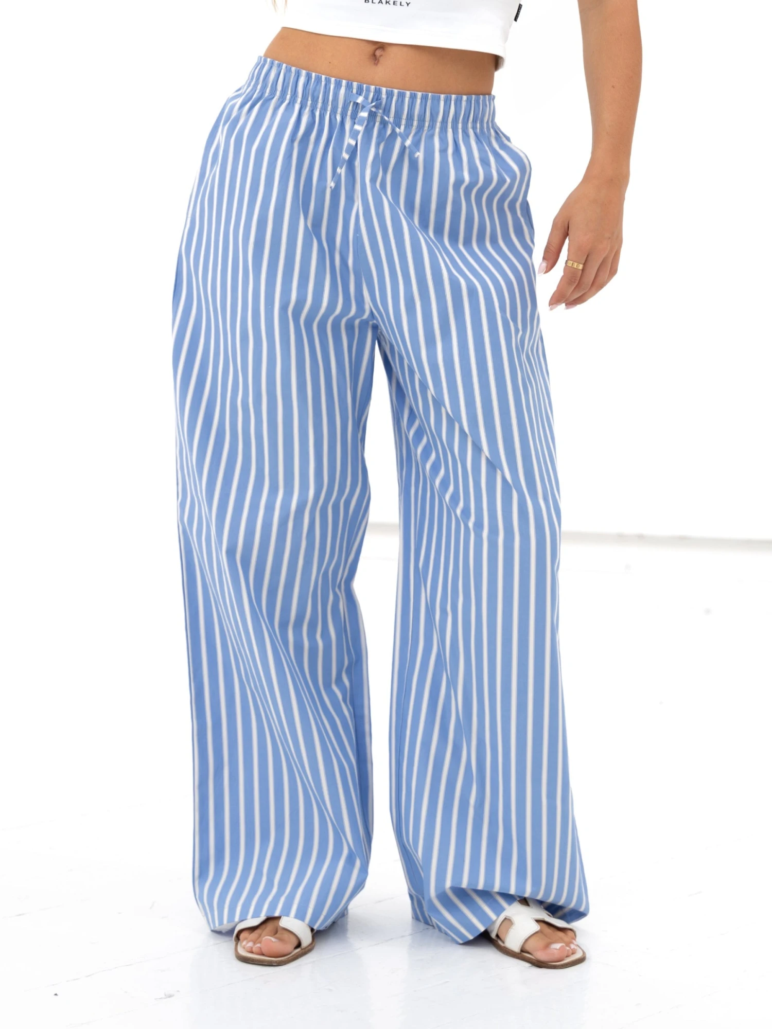 Kiara Stripe Trousers - Blue 1 Kiara Stripe Trousers - Blue