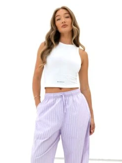 Elodie Stripe Trousers - Purple 11 Elodie Stripe Trousers - Purple -Blakely Clothing Store 3640PURPLE02D
