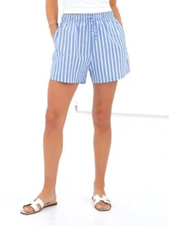 Kiara Stripe Shorts - Blue 10 Kiara Stripe Shorts - Blue -Blakely Clothing Store 3641 1BLUE01D