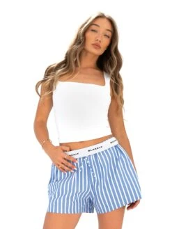 Kiara Stripe Shorts - Blue 11 Kiara Stripe Shorts - Blue -Blakely Clothing Store 3641 1BLUE05D