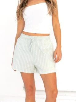 Elodie Stripe Shorts - Green