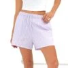 Elodie Stripe Shorts - Purple 12 Elodie Stripe Shorts - Purple -Blakely Clothing Store 3641PURPLE06LEADD