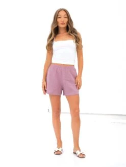 Mila Summer Shorts - Dusty Pink 8 Mila Summer Shorts - Dusty Pink -Blakely Clothing Store 3643PINK04D