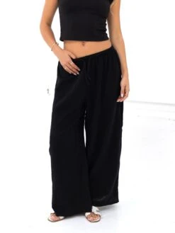 Mila Wide Leg Trousers - Black -Blakely Clothing Store 3644BLACK04D