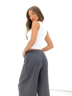 Mila Wide Leg Trousers - Charcoal 9 Mila Wide Leg Trousers - Charcoal -Blakely Clothing Store 3644CHARCOAL05D