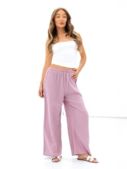 Mila Wide Leg Trousers - Dusty Pink -Blakely Clothing Store 3644PINK05D