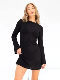 Crochet Mini Dress - Black -Blakely Clothing Store 3685BLACKLEADD