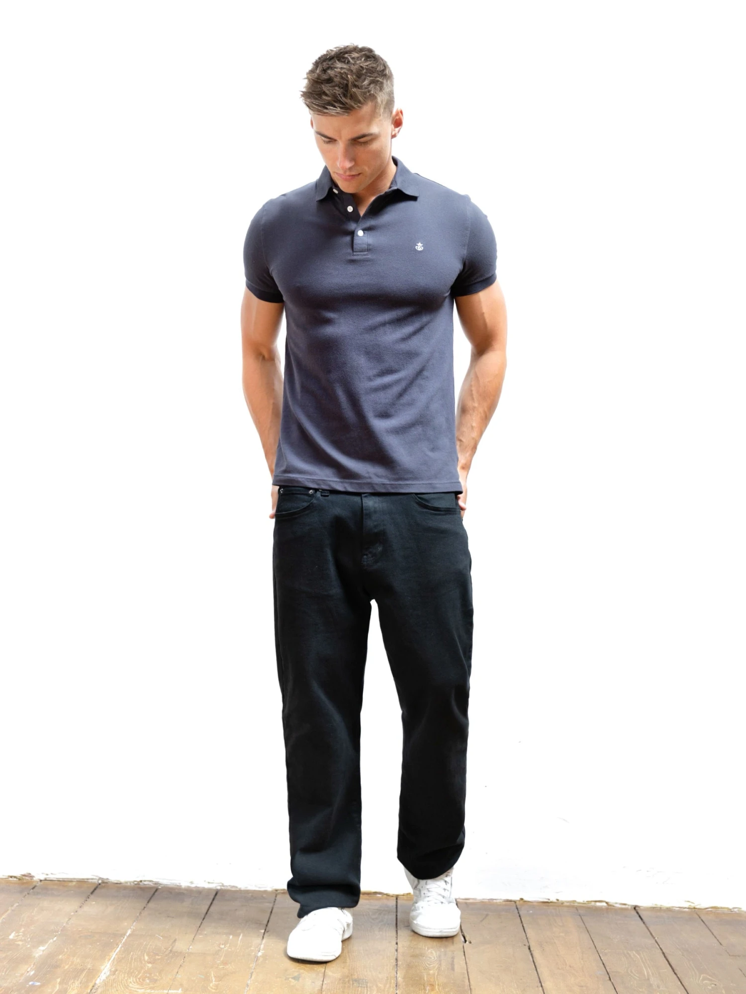 Anchor Polo Shirt - Charcoal 3 Anchor Polo Shirt - Charcoal - Image 3