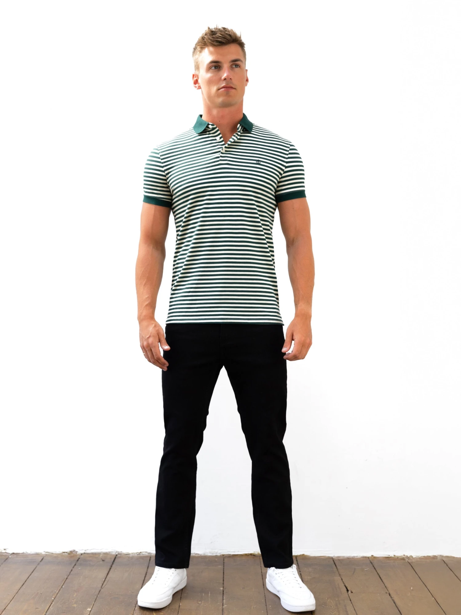 Stripe Polo Shirt - Green 3 Stripe Polo Shirt - Green - Image 3
