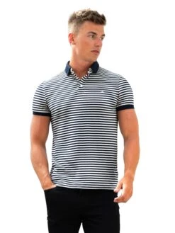 Stripe Polo Shirt - Navy -Blakely Clothing Store 3710NAVY06LEADD