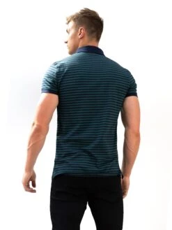 Stripe Polo Shirt - Teal Blue -Blakely Clothing Store 3710TEAL01D