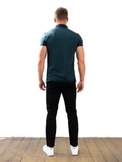 Stripe Polo Shirt - Teal Blue -Blakely Clothing Store 3710TEAL03D