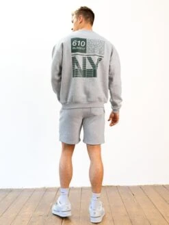 Italic Linear Relaxed Jogger Shorts - Marl Grey -Blakely Clothing Store 378IMARLGREYVERTICAL03D