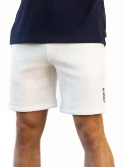 Italic Linear Relaxed Jogger Shorts - Marl White -Blakely Clothing Store 378IMARLWHITEVERTICAL03D