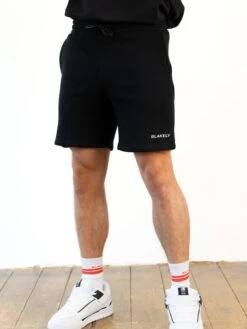 Italic Relaxed Jogger Shorts - Black