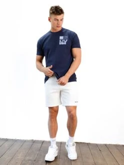 Italic Relaxed Jogger Shorts - Marl White -Blakely Clothing Store 379IMARLWHITEHORIZONTAL04D
