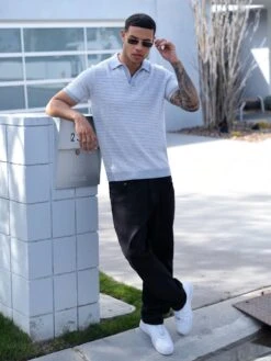 Huntington Polo - Grey 10 Huntington Polo - Grey -Blakely Clothing Store 6004Grey 04D