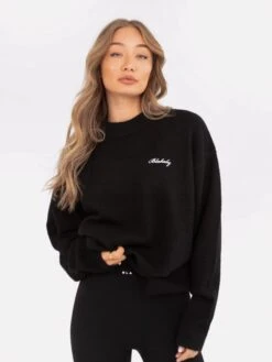 Oversized Knitted Jumper - Black 9 Oversized Knitted Jumper - Black -Blakely Clothing Store 6041Black 01D