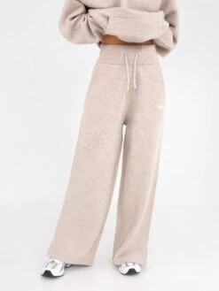 Knitted Wide Leg Sweatpants - Toasted Taupe -Blakely Clothing Store 6066Beige 05D